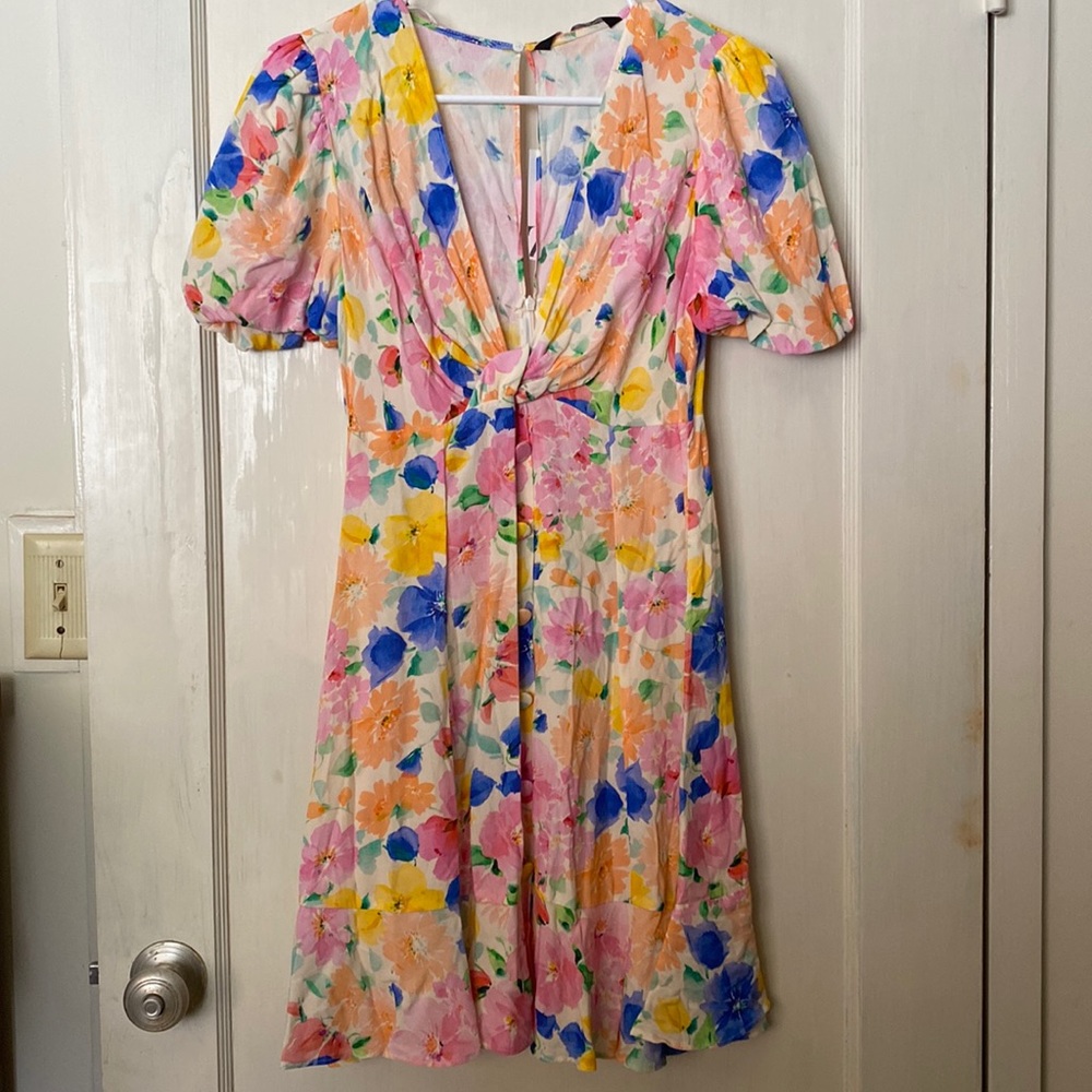 zara floral mini dress